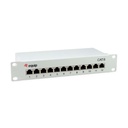 Equip patch panel - 208014 (12 port, cat6, árnyékolt, szürke)