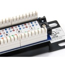Equip patch panel - 208015 (12 port, cat5e, 1u, árnyékolatlan, fekete)