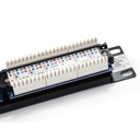 Equip patch panel - 208015 (12 port, cat5e, 1u, árnyékolatlan, fekete)