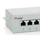 Equip patch panel - 227308 (8 port, cat5e, 1u, árnyékolt, szürke)
