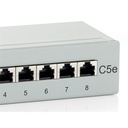 Equip patch panel - 227308 (8 port, cat5e, 1u, árnyékolt, szürke)