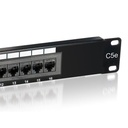 Equip patch panel - 235316 (16 port, cat5e, 1u, árnyékolatlan, fekete)
