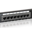 Equip patch panel - 235316 (16 port, cat5e, 1u, árnyékolatlan, fekete)