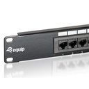 Equip patch panel - 235316 (16 port, cat5e, 1u, árnyékolatlan, fekete)