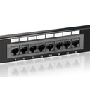 Equip patch panel - 235316 (16 port, cat5e, 1u, árnyékolatlan, fekete)