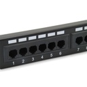 Equip patch panel - 235324 (24 port, cat5e, 1u, árnyékolatlan, fekete)
