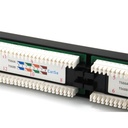 Equip patch panel - 235324 (24 port, cat5e, 1u, árnyékolatlan, fekete)