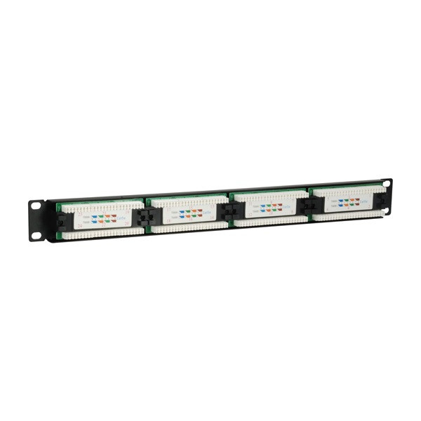 Equip patch panel - 235325 (24 port, cat5e, 1u, árnyékolatlan, fekete)