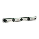 Equip patch panel - 235325 (24 port, cat5e, 1u, árnyékolatlan, fekete)