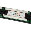 Equip patch panel - 235325 (24 port, cat5e, 1u, árnyékolatlan, fekete)