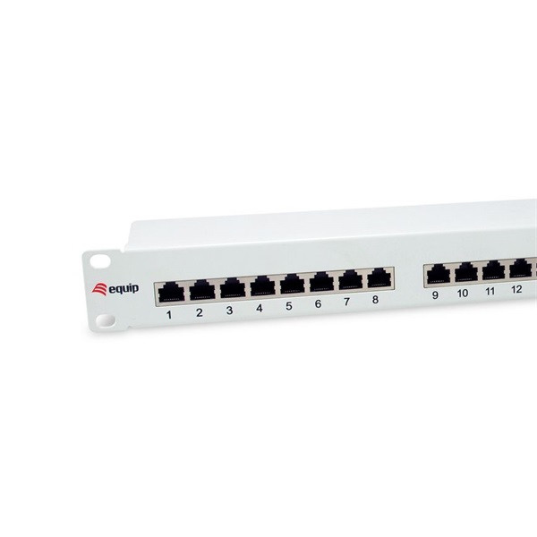 Equip patch panel - 326325 (24 port, cat6, 1u, árnyékolt, szürke)