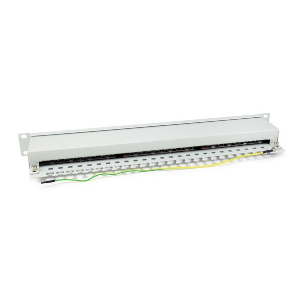 Equip patch panel - 326325 (24 port, cat6, 1u, árnyékolt, szürke)