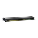 Equip patch panel - 326417 (16 port, cat6, 1u, árnyékolt, fekete)