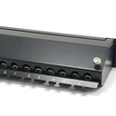 Equip patch panel - 326624 (24 port, cat6a, 1u, árnyékolt, fekete)