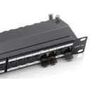 Equip patch panel - 326624 (24 port, cat6a, 1u, árnyékolt, fekete)