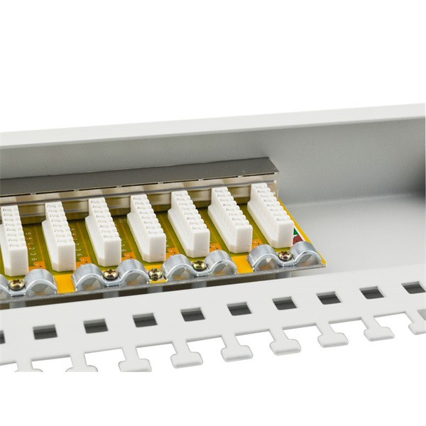 Equip patch panel - 327316 (16 port, cat5e, 1u, árnyékolt, szürke)