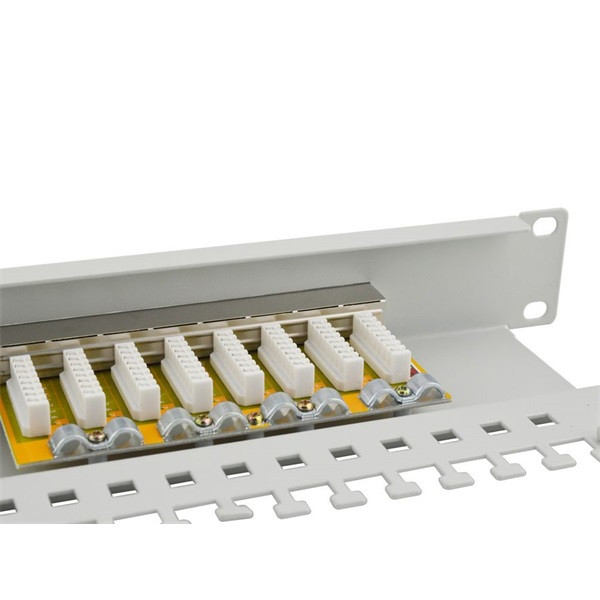 Equip patch panel - 327316 (16 port, cat5e, 1u, árnyékolt, szürke)