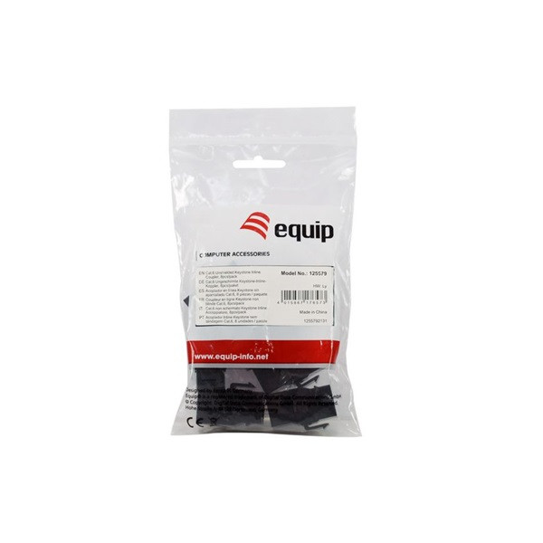 Equip rj45 keystone toldó - 121179 (utp, cat6, árnyékolatlan, műanyag, fekete) 8db/csomag