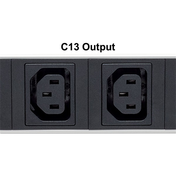 Manhattan elosztó - 19" 1u rackmount elosztó, 8db c13 aljzat, 2m eltávolítható kábel, ki-be kapcsológomb
