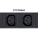 Manhattan elosztó - 19" 1u rackmount elosztó, 8db c13 aljzat, 2m eltávolítható kábel, ki-be kapcsológomb
