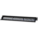 Manhattan patch panel - cat5e ftp árnyékolt patch panel, 24 portos, 1u, fekete