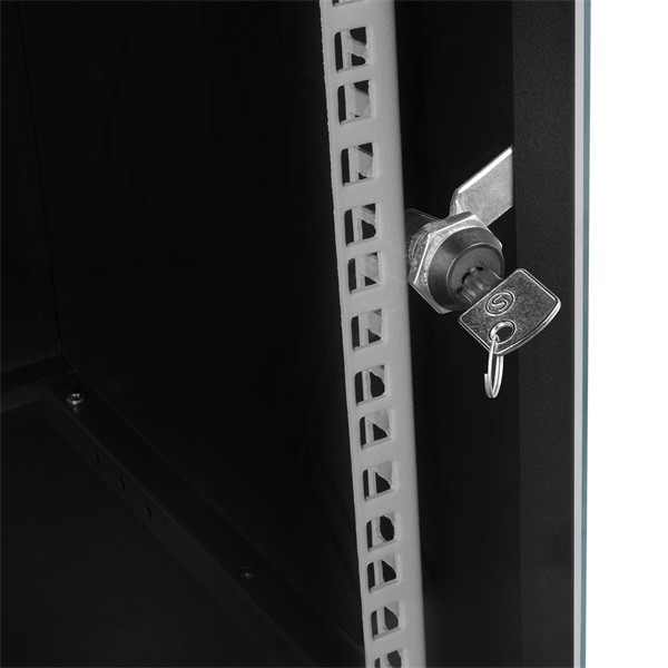 S-link rackszekrény - 12u 19" fali kivitel (540x530x400mm, flatpack, fekete)