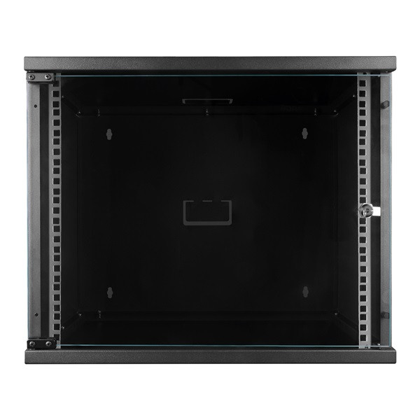 S-link rackszekrény - 9u 19" fali kivitel (400x530x400mm, flatpack, sötétszürke/fekete)