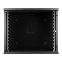 S-link rackszekrény - 9u 19" fali kivitel (400x530x400mm, flatpack, sötétszürke/fekete)