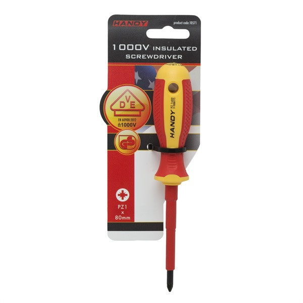 Handy csavarhúzó - 10571 (pz1, 80mm, 1000v-ig szigetelt, mágneses fej)