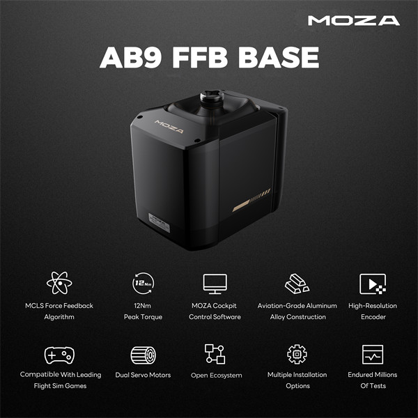 Moza racing kiegészítő - flight ab9 ffb bázis (ffb, 9nm)