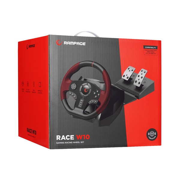 Rampage gamer kormány - race w10 (ps3/ps4/pc/xboxone/xbox360 switch 6 az 1-ben pedálos játékkormány