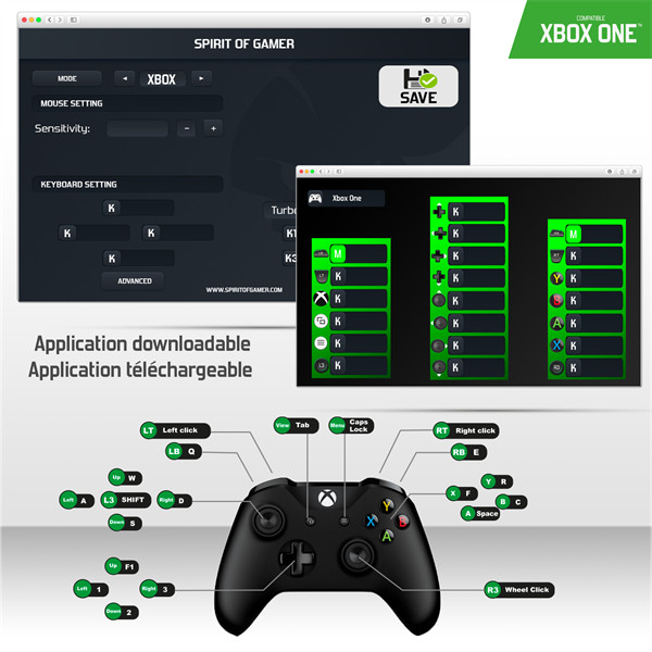 Spirit of gamer egér/billentyűzet adapter konzolokhoz - sog-conv2 (audio, 3x usb-a, 2x usb-c, nintendo/ps4/ps3/xbox one)