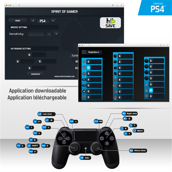 Spirit of gamer egér/billentyűzet adapter konzolokhoz - sog-conv2 (audio, 3x usb-a, 2x usb-c, nintendo/ps4/ps3/xbox one)