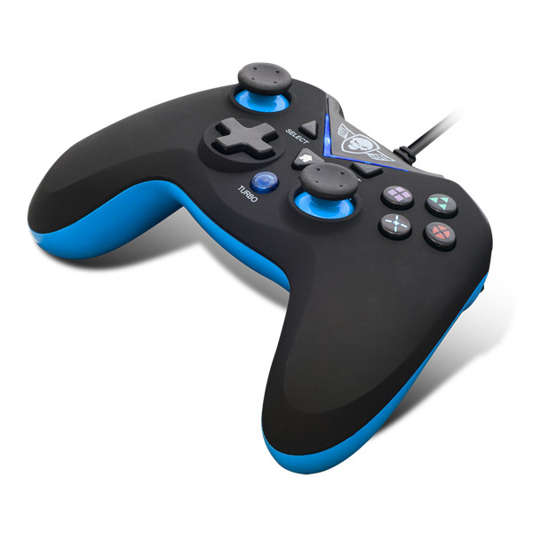 Spirit of gamer gamepad - xgp wired blue (usb, 1,8m kábel, vibration, pc és ps3 kompatibilis, fekete-kék)