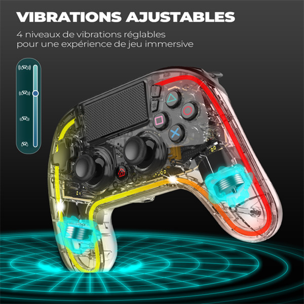 Spirit of gamer gamepad vezeték nélküli - neon bt rgb (pc/ps3/ps4/ios/android, bluetooth, rgb, átlátszó)