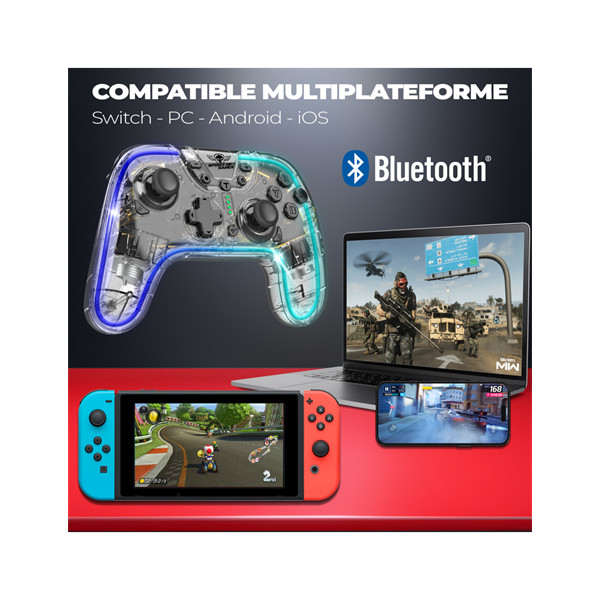 Spirit of gamer gamepad vezeték nélküli - pulse bluetooth (bt, vibration, pc/ios/android kompatibilis, fekete-kék)