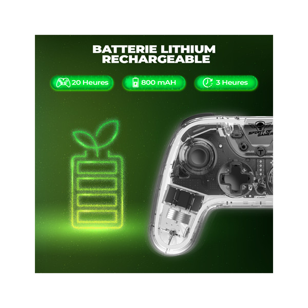 Spirit of gamer gamepad vezeték nélküli - pulse bluetooth (bt, vibration, pc/ios/android kompatibilis, fekete-kék)