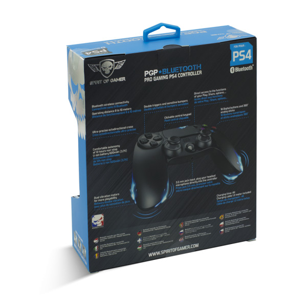 Spirit of gamer gamepad vezeték nélküli - xgp bluetooth ps4 (usb, vibration, ps4/ps3 kompatibilis, fekete-kék)