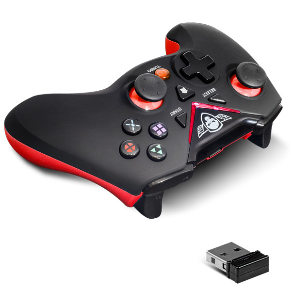 Spirit of gamer gamepad vezeték nélküli - xgp wireless red (usb, vibration, pc és ps3 kompatibilis, fekete-piros)