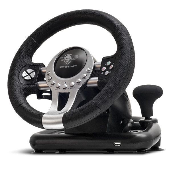 Spirit of gamer kormány - race wheel pro 2 (kormány+pedálok+váltó, pc / ps3/4 / xbox x/s/one kompatibilis, fekete)