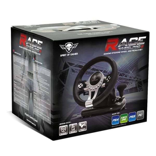 Spirit of gamer kormány - race wheel pro 2 (kormány+pedálok+váltó, pc / ps3/4 / xbox x/s/one kompatibilis, fekete)