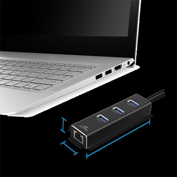 Advance usb hub - xpand smart hub 2in1 usb 3.0 (usb-a to 3xusb-a3.0+rj-45, fekete)