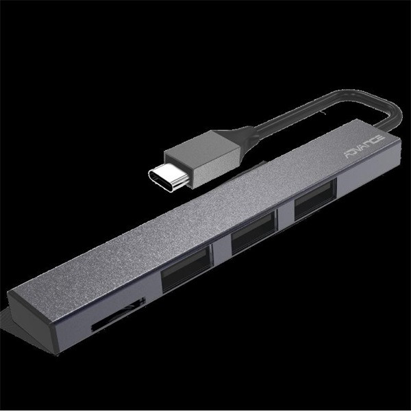 Advance usb hub - xpand smart usb-c 2in1 (usb-c to 3xusb-a2.0+microsd/sdhc/sdxc, szürke)