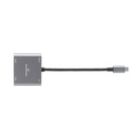 Bluestork usb hub - hub-duo-hdmi (usb3.0, usb-c to 2xhdmi + usb-c, 4k@30hz, szürke)