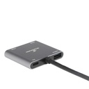 Bluestork usb hub - hub-duo-hdmi (usb3.0, usb-c to 2xhdmi + usb-c, 4k@30hz, szürke)