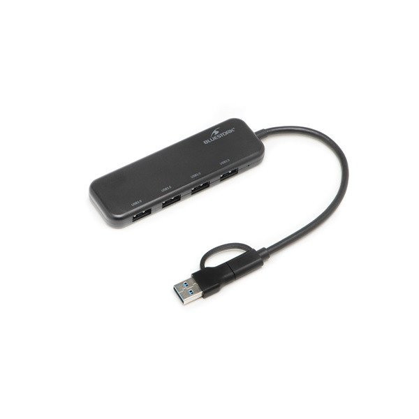 Bluestork usb hub - hub-first (4xusb3.0, usb-c + usb-a, windows, mac)