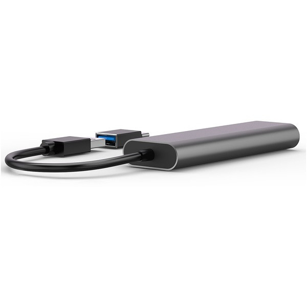 Bluestork usb hub - hub-mini (usb-a to 3xusb 2.0 port + 1x usb-c, 1xhdmi, usb3.0, szürke)