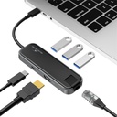 Bluestork usb hub - hub-office (usb-c to 3xusb 2.0 port + 1xusb-c + 1xhdmi + 1xrj45, szürke)