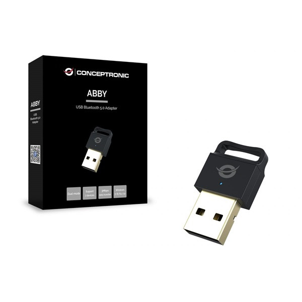 Conceptronic bluetooth adapter - abby06b (bluetooth5.0, távolság: 10-20m, fekete)