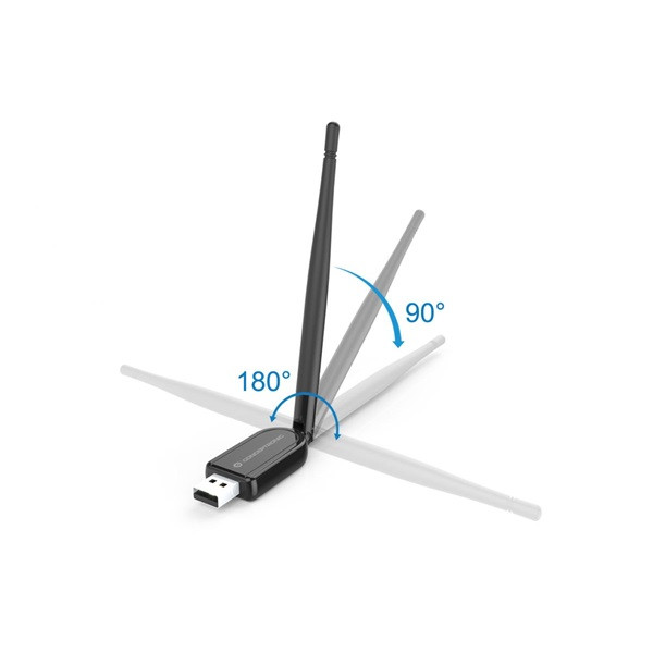 Conceptronic bluetooth adapter - abby07b (bluetooth5.1, külső antenna, távolság: 100m, fekete)